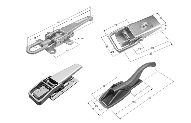 Sheet metal closures and nails